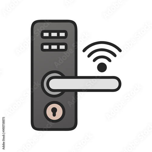 Smart Door Handle Icon Representing Keyless Entry and Intelligent Access Control
