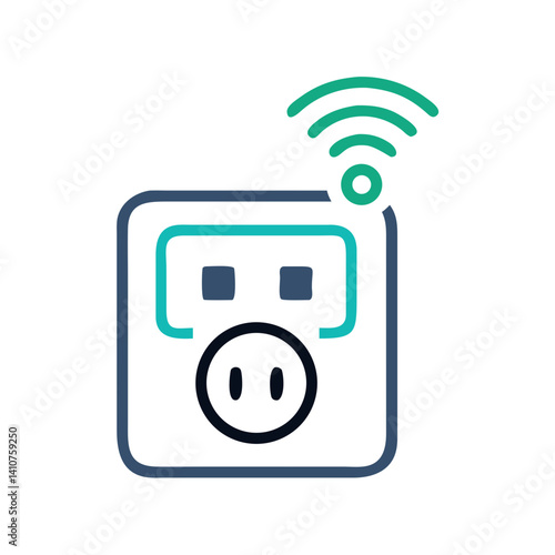 Smart Outlet Icon Representing Remote Power Socket and Energy Control