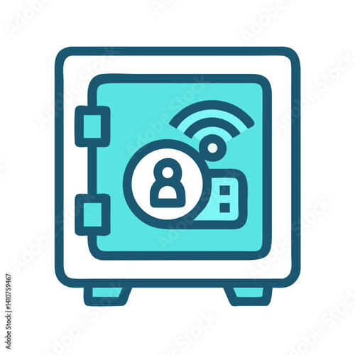 Smart Safe Icon Representing Secure Digital Storage and Intelligent Protection