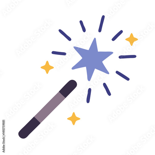 Sparkle Wand Icon Representing Party Celebration and Magical Festivity
