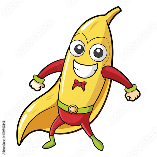 Superhero banana with a cape