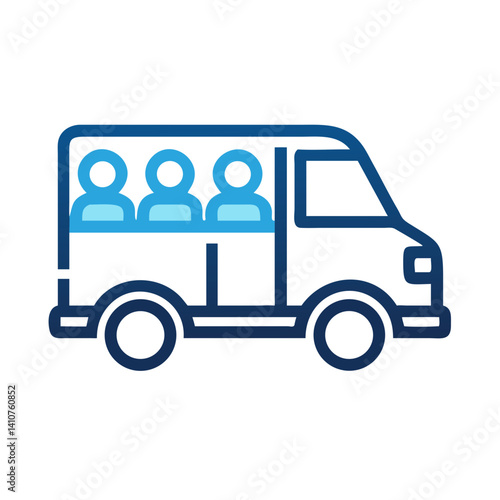 Van Icon Representing Group Transportation and Passenger Travel