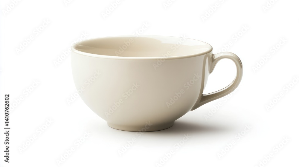 Empty Ceramic Mug on White Background Minimalist Design for Culinary and Lifestyle Photography Empty Ceramic Mug on White Background Minimalist Design for Culinary and Lifestyle Photography