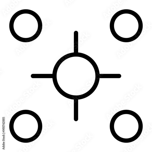 Galaxy Cluster Line Icon