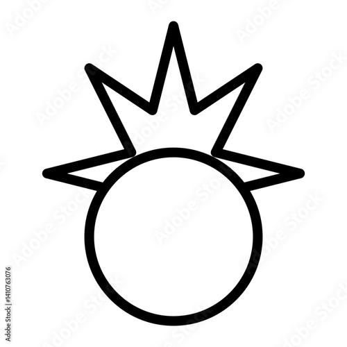 Solar Flare Line Icon