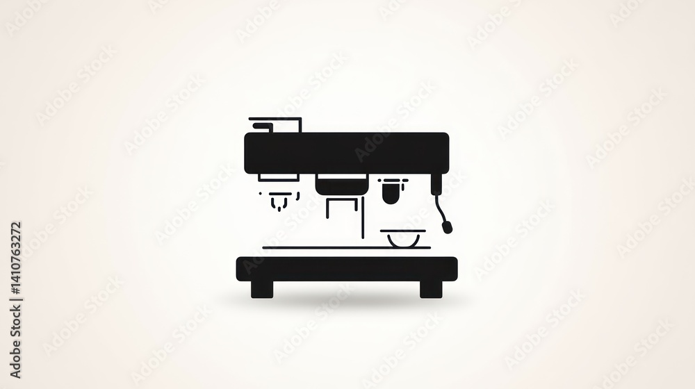 Espresso Machine Silhouette Minimalist Coffee Maker Design for Kitchen Appliances and Beverage Espresso Machine Silhouette Minimalist Coffee Maker Design for Kitchen Appliances and Beverage