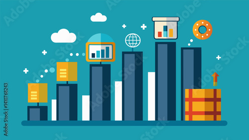 A series of bar charts representing the cost savings achieved by implementing Big Data optimization techniques in the logistics industry.. Vector illustration