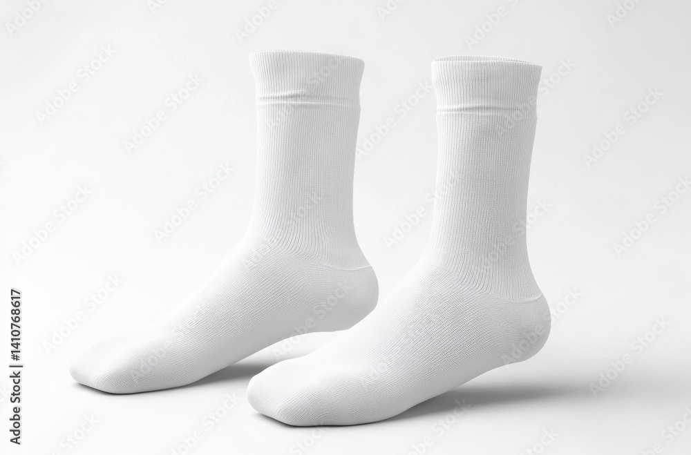 Two White Socks on White, Apparel ,Clothing Two White Socks on White, Apparel ,Clothing