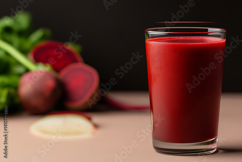 Wallpaper Mural Vibrant beet juice: A healthy drink featuring whole and sliced beets with fresh greens. Naturally colorful. Torontodigital.ca