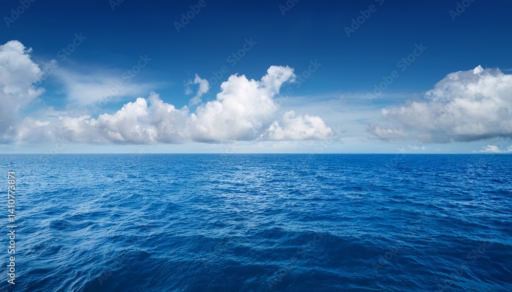 Fototapeta premium blue sea and sky with clouds