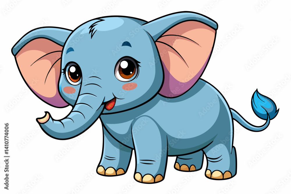 Fototapeta premium vector of cute baby elephant isolated on white background.