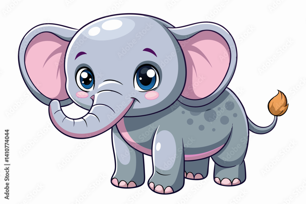 vector of cute baby elephant isolated on white background. vector of cute baby elephant isolated on white background.