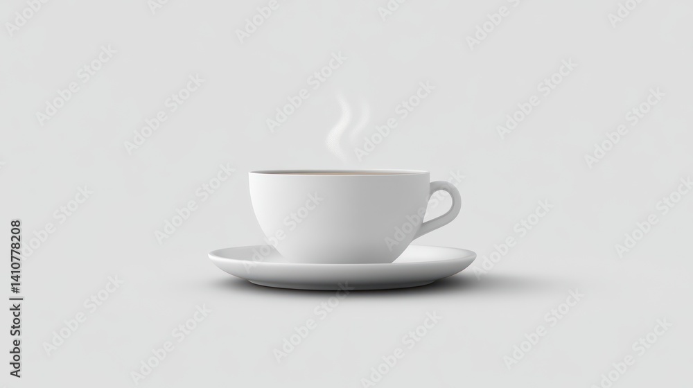 Steaming Hot Beverage in a Minimalist White Cup and Saucer Perfect for Relaxation and Warmth Steaming Hot Beverage in a Minimalist White Cup and Saucer Perfect for Relaxation and Warmth