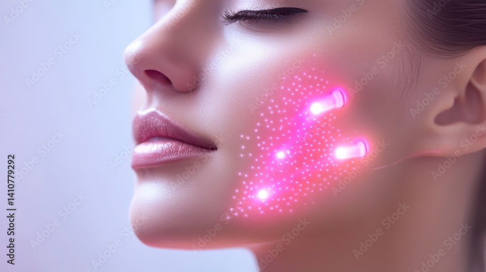 Laser treatment for skin and face. It uses lasers to target skin cells. 3D image shown.
Laser treatment for skin and face. It uses lasers to target skin cells. 3D image shown.