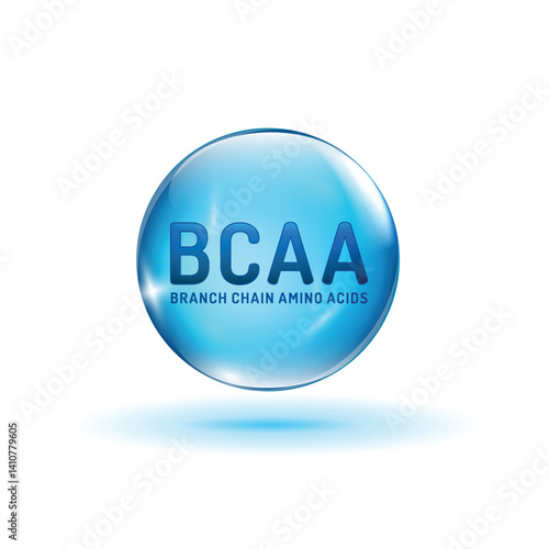 3D vector icon of BCAA. Branched chain amino acids