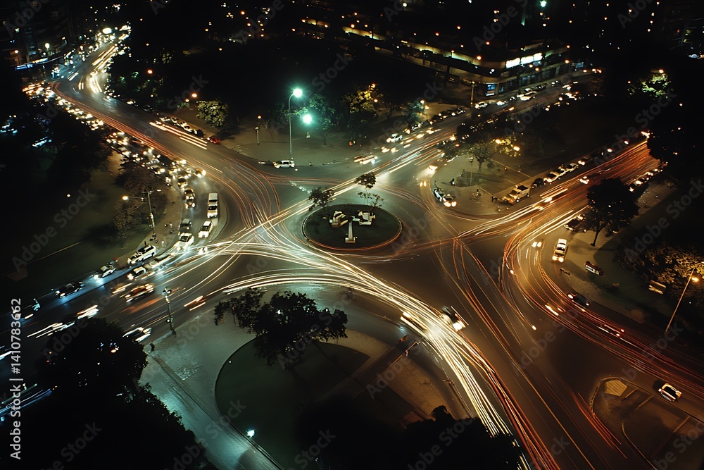 Aerial View of a Busy Intersection in a Megacity Aerial View of a Busy Intersection in a Megacity