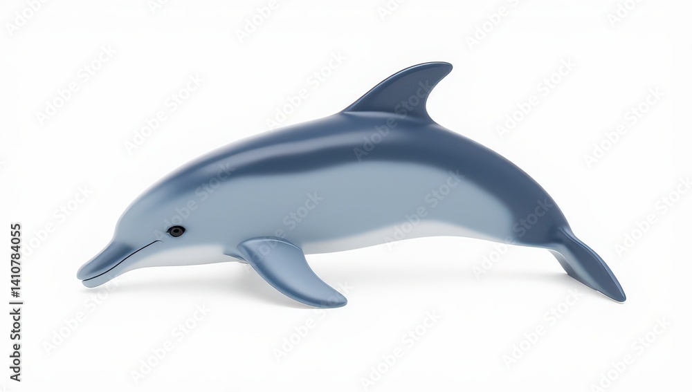 Obraz premium Playful Dolphin Illustration, 3D Rendered Aquatic Mammal