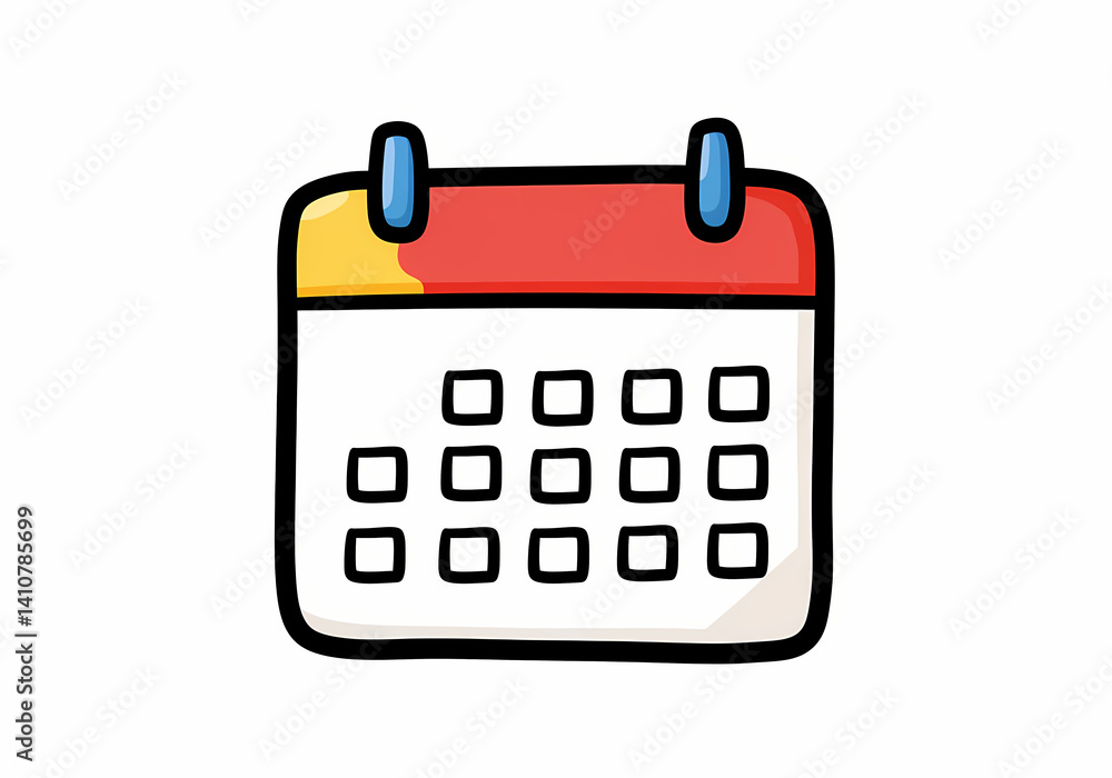 Minimalistic calendar icon displaying a monthly layout Minimalistic calendar icon displaying a monthly layout