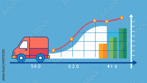 A graph depicting the correlation between delivery times and traffic patterns showcasing the impact of Big Data in improving logistics efficiency.. Vector illustration