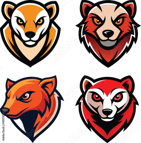 Mongoose head mascot logo design vector
