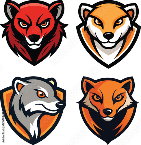 Mongoose head mascot logo design vector