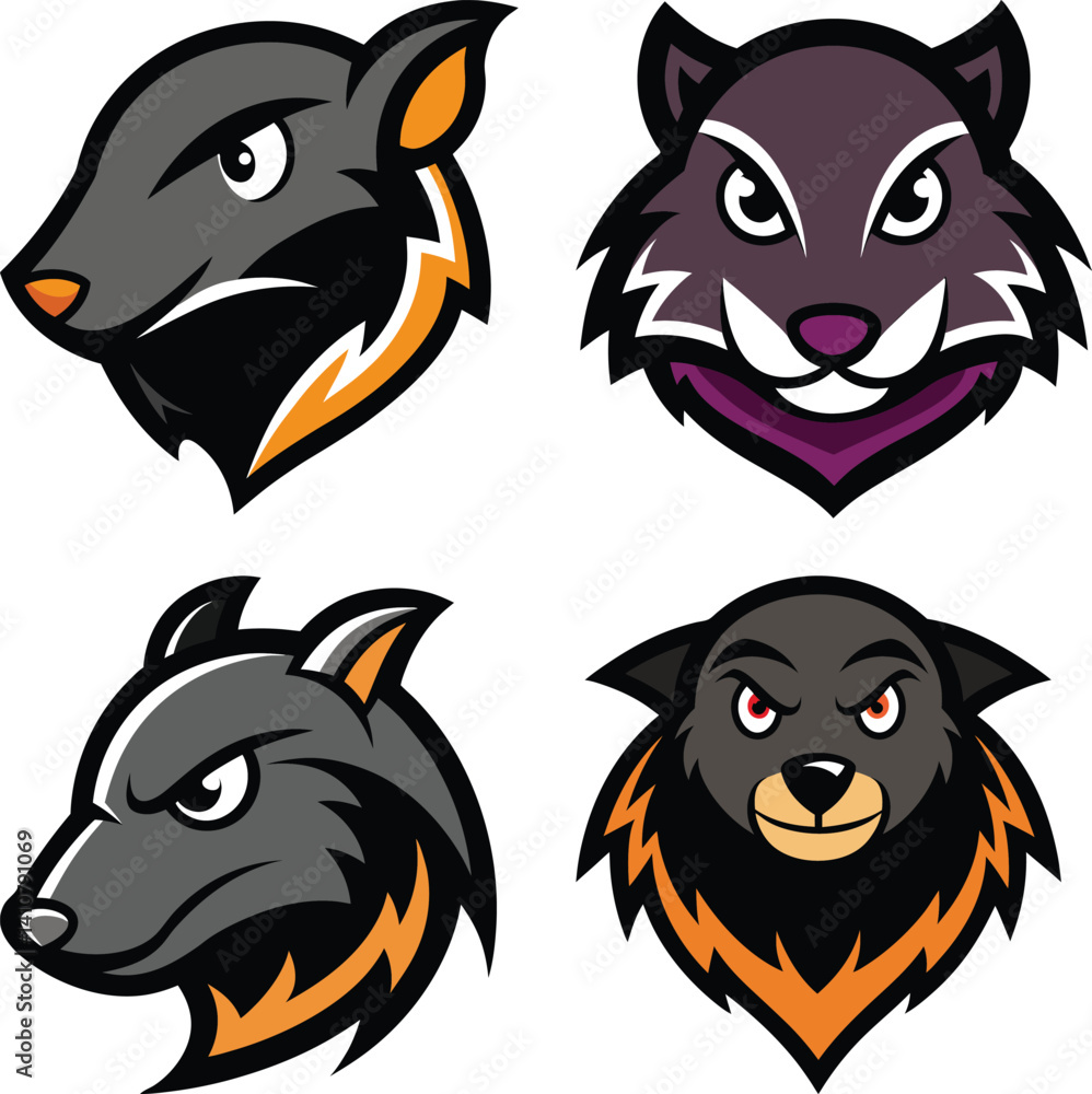Fototapeta premium Mole head mascot logo design vector