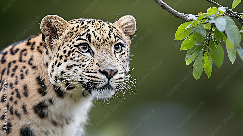 Fototapeta premium Close Up Of A Leopard In Forest