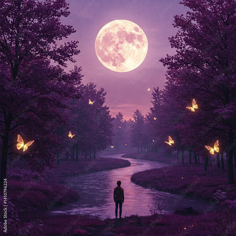 Obraz premium couple walking in the night