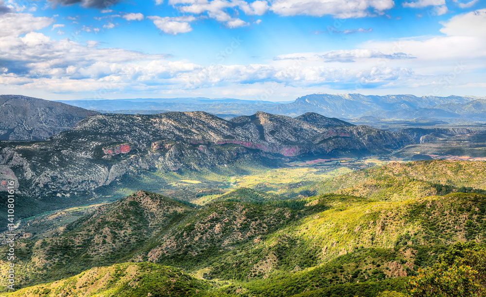 Amazing view of Mountain massif of the Gorropu Canyon.