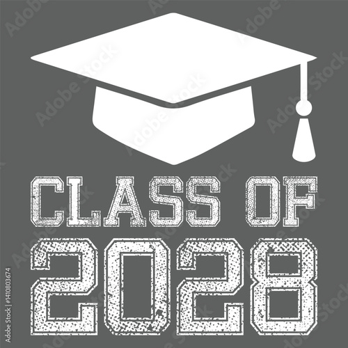 Class of 2028 typography design vector. Text for design, congratulation event, T-shirt, party, high school or college graduate. Editable class of 2028 typography design