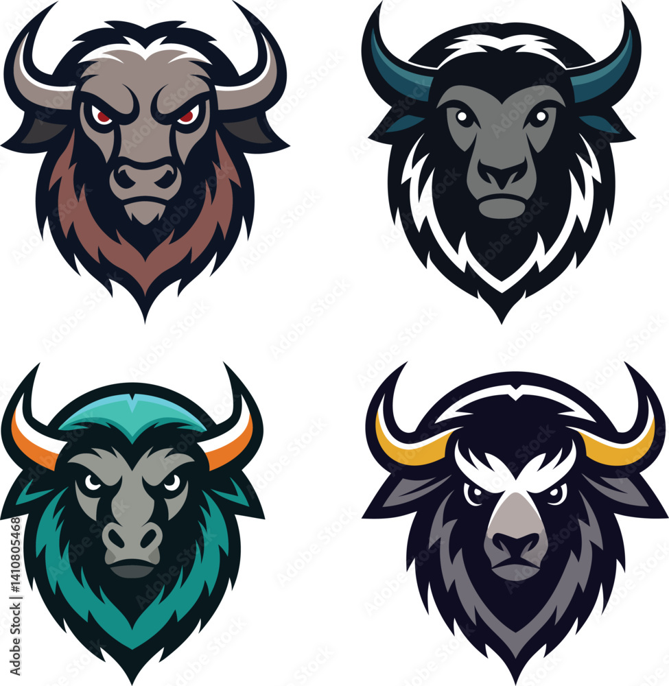 Fototapeta premium Musk Ox head mascot logo design vector