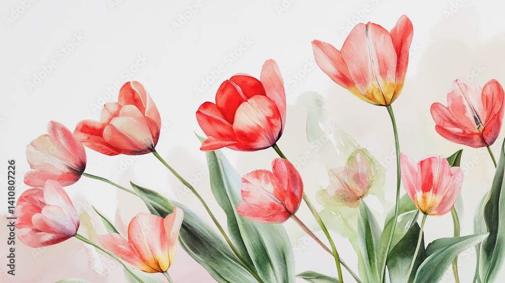 watercolor botanical Tulip flowers texture template background.Elegant wedding invitation card background . Minimal hand painted Design for wedding or Valentine's Day watercolor botanical Tulip flowers texture template background.Elegant wedding invitation card background . Minimal hand painted Design for wedding or Valentine's Day