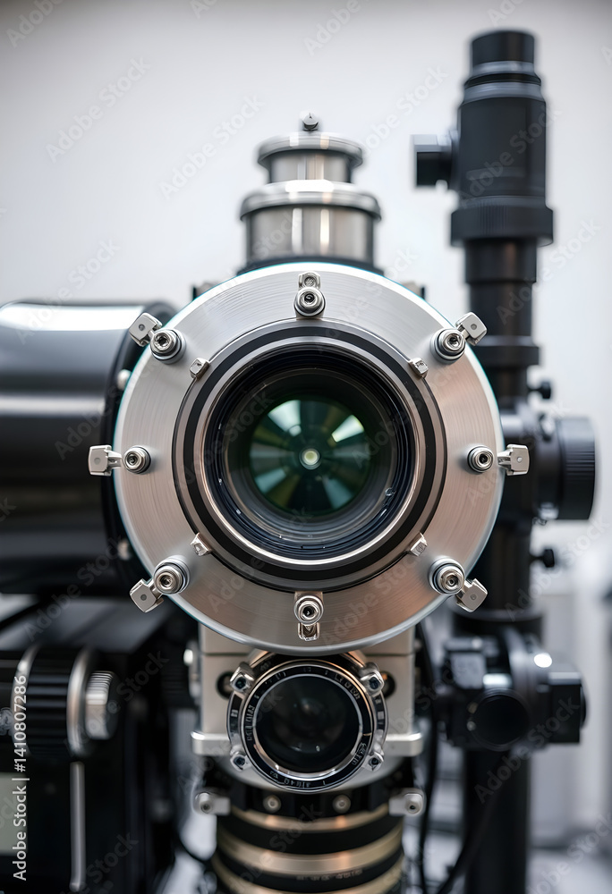 close up of a camera with a lens