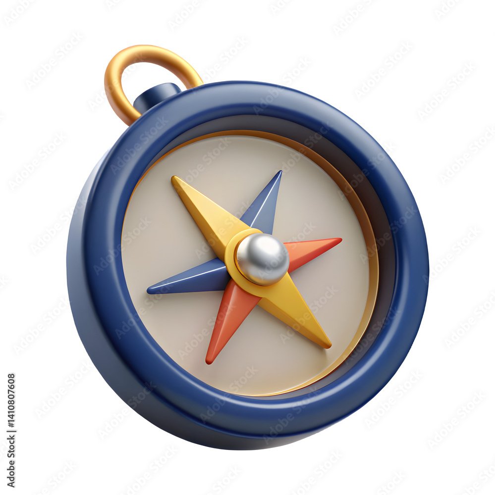 3D Plastic Compass Icon - Direction, Guidance, Strategy

