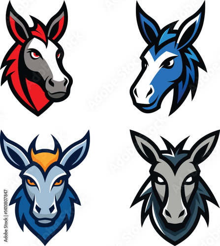 Mule head mascot logo design vector
