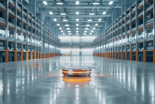 modern high tech innovative warehouse logistics with automation robotics photo