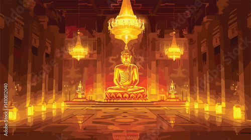 Buddha Statue at Khao Yoiphetchaburi Temple - October 2016 | Spiritual Serenity and Peaceful Meditation in Thailand