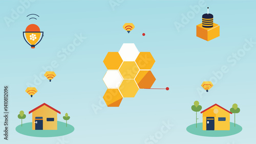 By tracking the bees foraging patterns smart beehives can help beekeepers choose the most suitable locations for their hives to maximize honey production.. Vector illustration