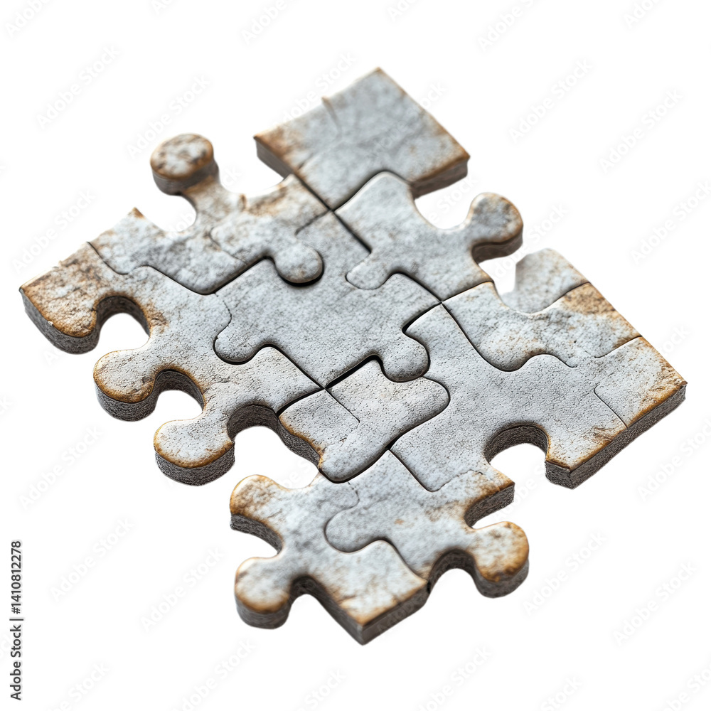 Fototapeta premium Jigsaw Puzzle isolated on transparent background.