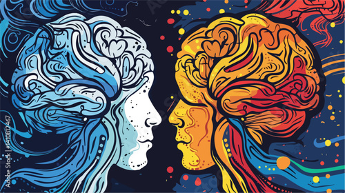 Human Creative Brain Concept Vector Illustration for Design and Inspiration Purposes