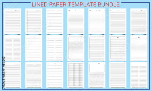 Lined paper template bundle