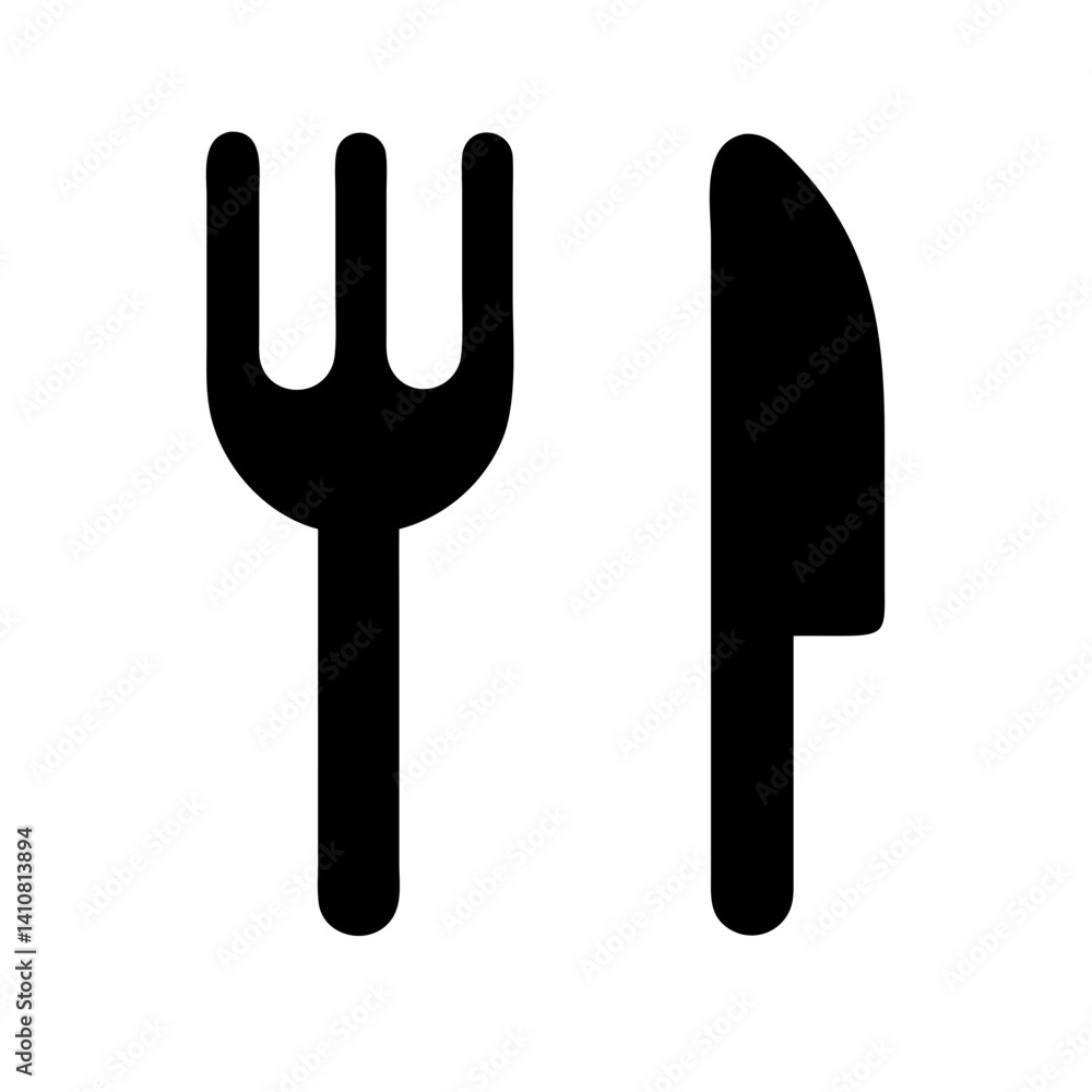 knife fork icon isolated on white background knife fork icon isolated on white background