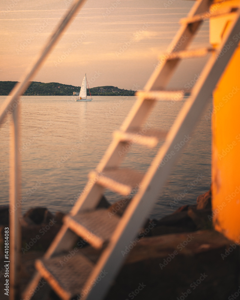 Sunset over lake Balaton, Hungary