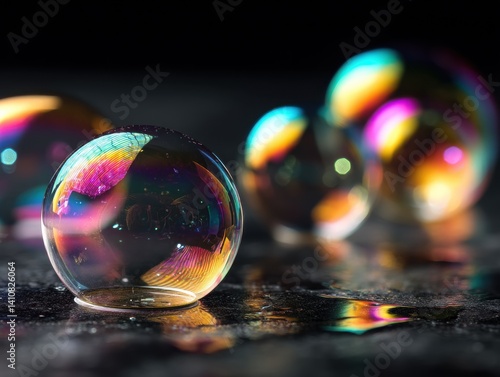 Translucent soap bubbles sh...