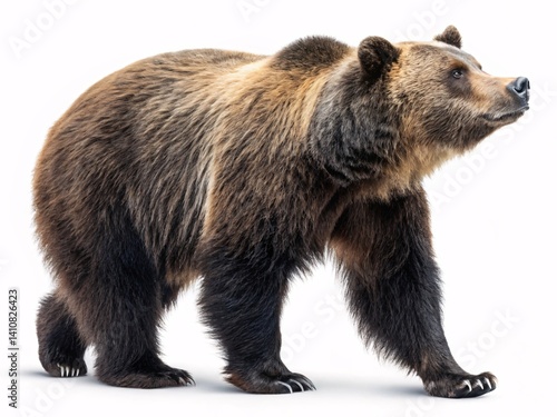 Wallpaper Mural Dynamic Brown Bear in Motion with Rich Fur Tones and Perked Ears Torontodigital.ca