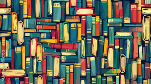 Professional colorful books vector seamless pattern background for versatile usage