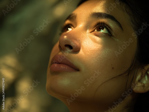 Young person with serene ex...