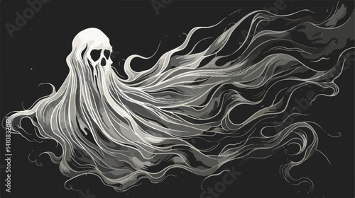 Professional Ghost Vector Illustration Design d1 in Vector Style