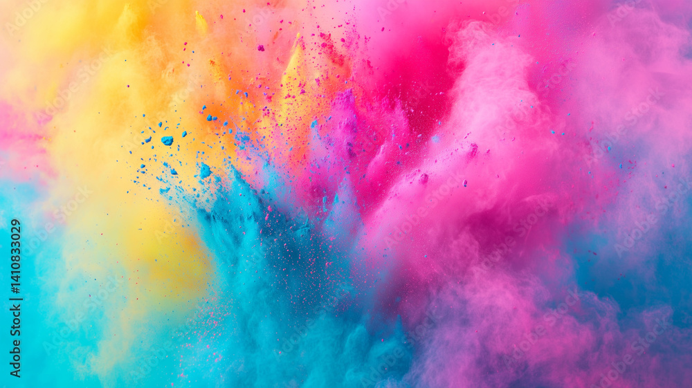 Fototapeta premium A Vibrant Explosion of Holi Colors in Mid-Air Celebrating the Joyful Festival of Colors (2)