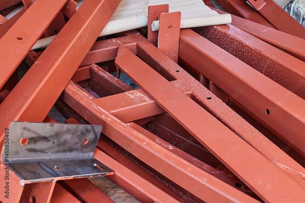 Steel beam sections and brackets for building construction